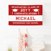 学校赤と白カラー卒業 横断幕 (インサイチュ)