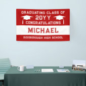 学校赤と白カラー卒業 横断幕 (トレードショー)