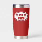 学校赤と白カラー学年 保温保冷タンブラー (正面)