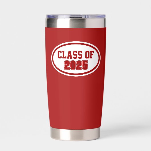 学校赤と白カラー学年 保温保冷タンブラー (正面)