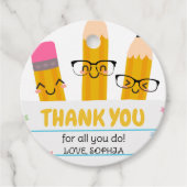 学校鉛筆先生感謝Thank You Round フェイバータグ (正面)