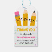 学校鉛筆先生鑑賞メッセージカード ギフトタグ (正面)