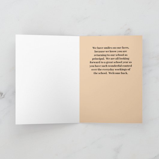 学校長のカードへようこそ サンキューカード (内部)