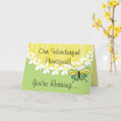 学校長の退職カード カード (黄色い花)