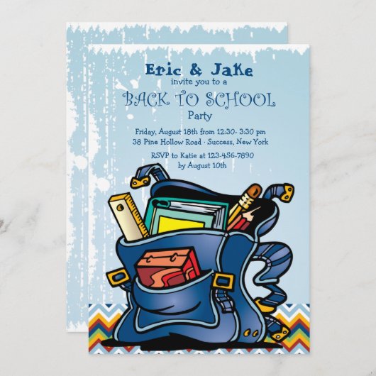 学校鞄招待 招待状 (正面/裏面)