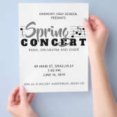 学校音楽コンサートのチラシとプログラム チラシ (手)