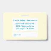 学校食堂の従業員フォトバッジ バッジ (裏面)