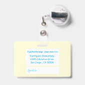 学校食堂の従業員フォトバッジ バッジ (裏面（伸縮クリップ）)