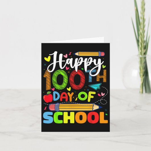 学校100日の幸せ100学校の日教え カード (正面)