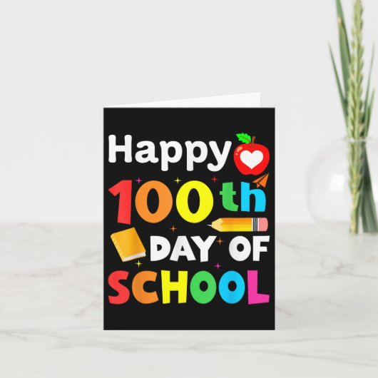 学校100日の幸せ100学校の日教え カード (正面)