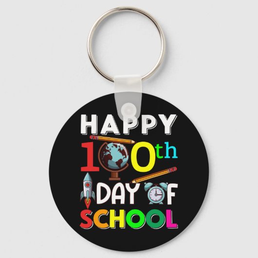 学校100日の幸せ100学校の日教え キーホルダー (正面)
