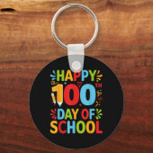 学校100日の幸せ100学校の日教え キーホルダー (正面)