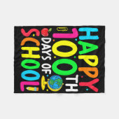 学校100日の幸せ100学校の日教え フリースブランケット (正面(横))