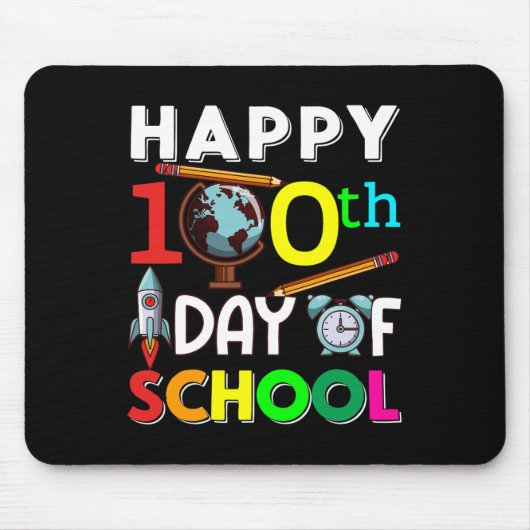 学校100日の幸せ100学校の日教え マウスパッド (正面)