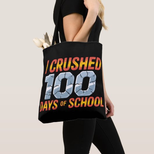 学校100日を乗り越えた トートバッグ (クローズアップ)