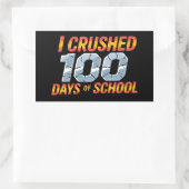 学校100日を乗り越えた 長方形シール (バッグ)