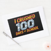 学校100日を乗り越えた 長方形シール (封筒)