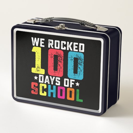 学校100日を盛り上げた先生と生徒 メタルランチボックス (正面)