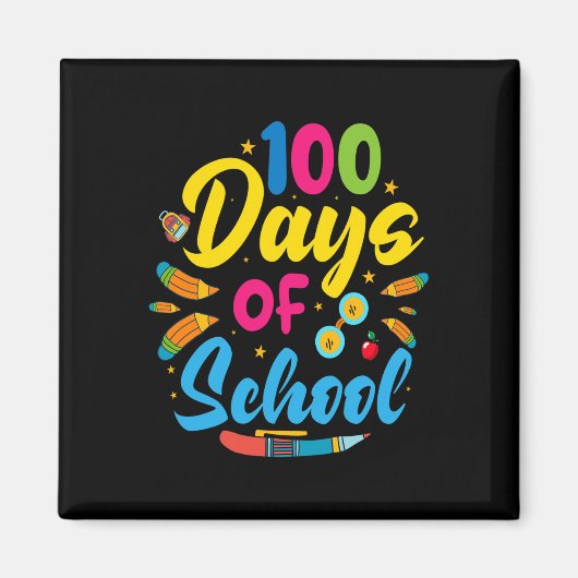 学校100日学校100日目 マグネット (正面)
