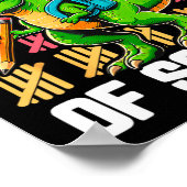 学校100日日学校トラック恐竜 ポスター (角)