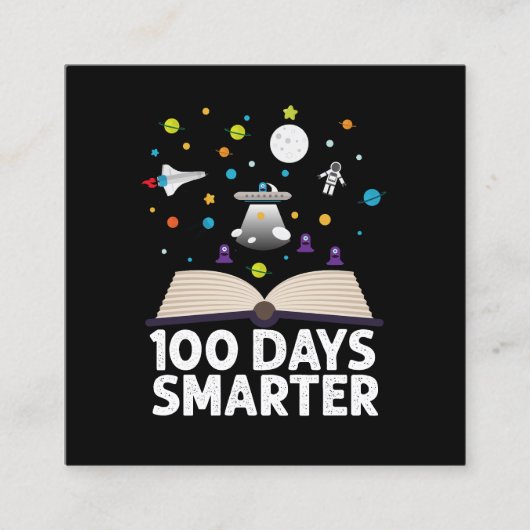 学校100日日書籍頭が切れる宇宙 スクエア名刺 (正面)
