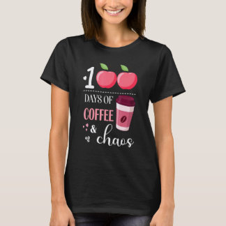 学校100日目のコーヒーとカオス 100日目 学校 Tシャツ