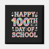 学校100日目のハッピータイダイ レインボー マグネット (正面)