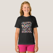 学校100日目のハッピータイダイ レインボー Tシャツ (正面フル)