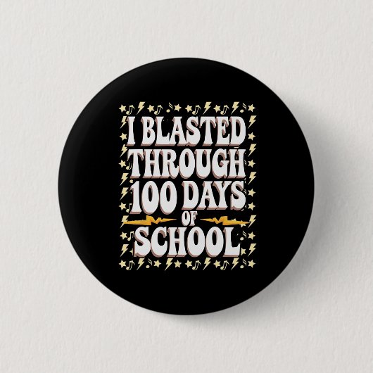 学校100日目の子供の100日をブラストした 缶バッジ (正面)