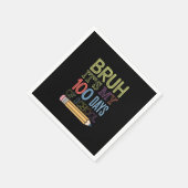 学校100日目の私の100日おもしろいのBruh Its スタンダードカクテルナプキン (角)