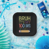 学校100日目の私の100日おもしろいのBruh Its ペーパープレート (パーティー)