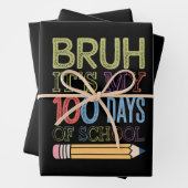 学校100日目の私の100日おもしろいのBruh Its ラッピングペーパーシート (インサイチュ)