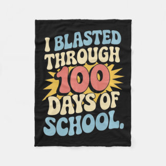 学校100日目の親族の100日を通して自慢した フリースブランケット