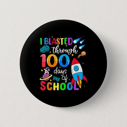 学校100日目の100日を通して爆破さ教えれた 缶バッジ (正面)