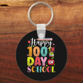 学校100日目ハッピー100学校日教え キーホルダー (正面)