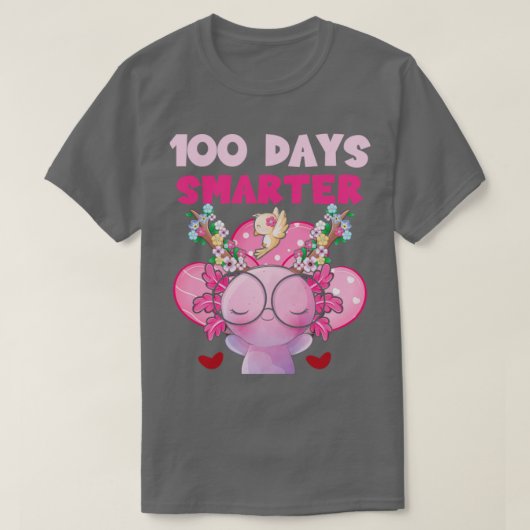 学校100日目100人の日頭が切れるが可愛い Tシャツ (デザイン正面)