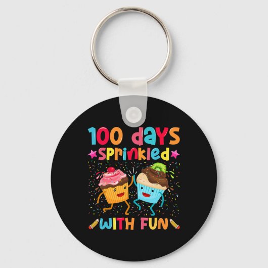 学校100日目100日おもしろいCu キーホルダー (正面)