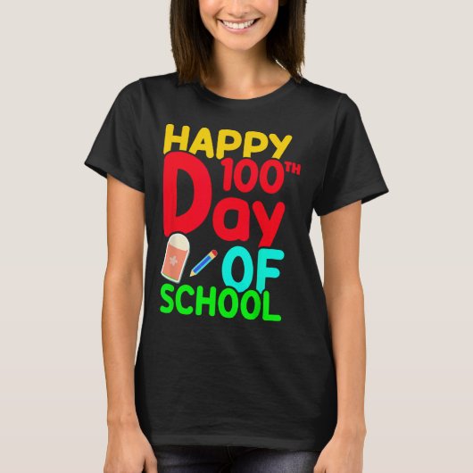 学校100日目100日かわいい学生ボーイズギ Tシャツ (正面)