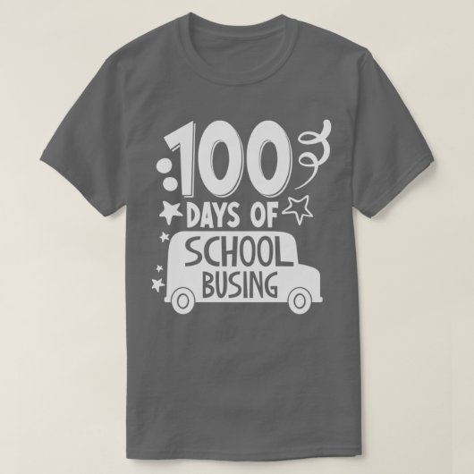 学校100日目100日スクールバス Tシャツ (デザイン正面)