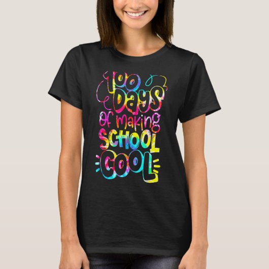 学校100日目100校日10カッコいい校 Tシャツ (正面)