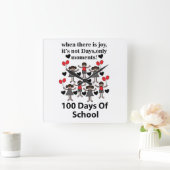 学校100日 スクエア壁時計 (ホーム)