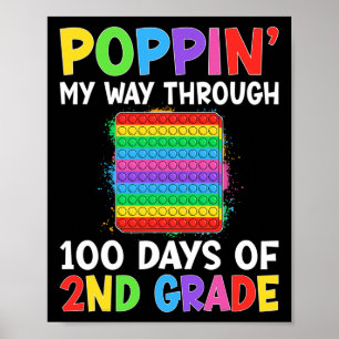学校2年生の100日を通る私の道をポップ ポスター