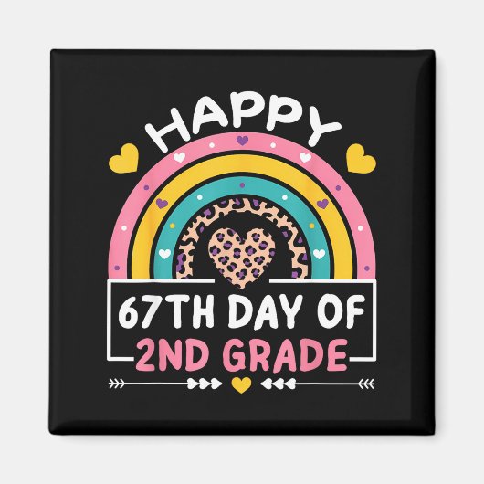 学校67日目 2年生の67日目をお祝いします 先生 マグネット (正面)