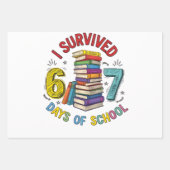 学校6+7日目を生き延びた 100日目の学校 ラッピングペーパーシート (正面3)