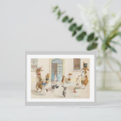 学校-イースターかわいいパーティの招待状のバニー 招待状 (スタンド正面)