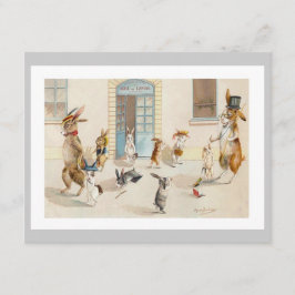 学校-イースターかわいいパーティの招待状のバニー 招待状