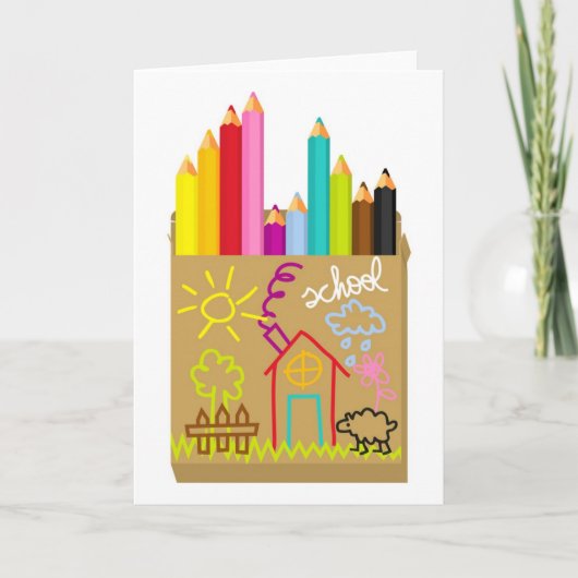 『学校』クレヨン カード (正面)