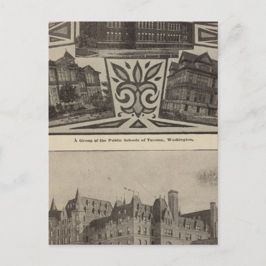 学校、タコマ、ウォッシュ ポストカード (正面)