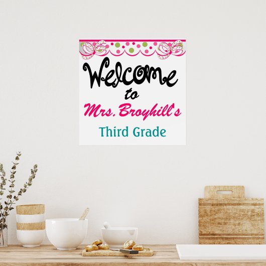 学校 – 先生教室へようこそ – SRF ポスター (キッチン)