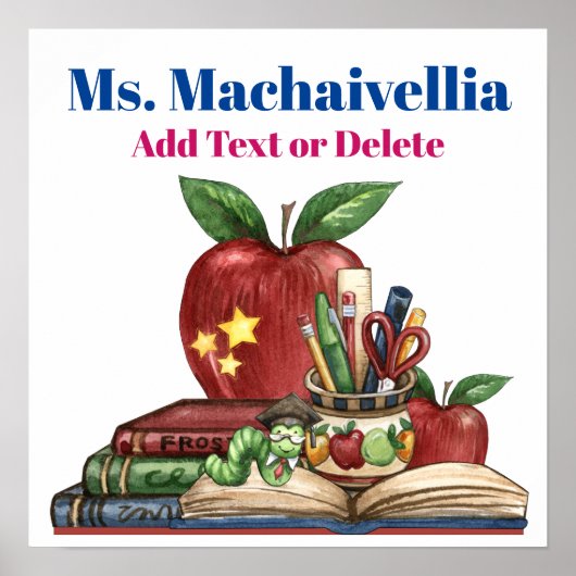 学校/先生/教室ポスター ポスター (正面)